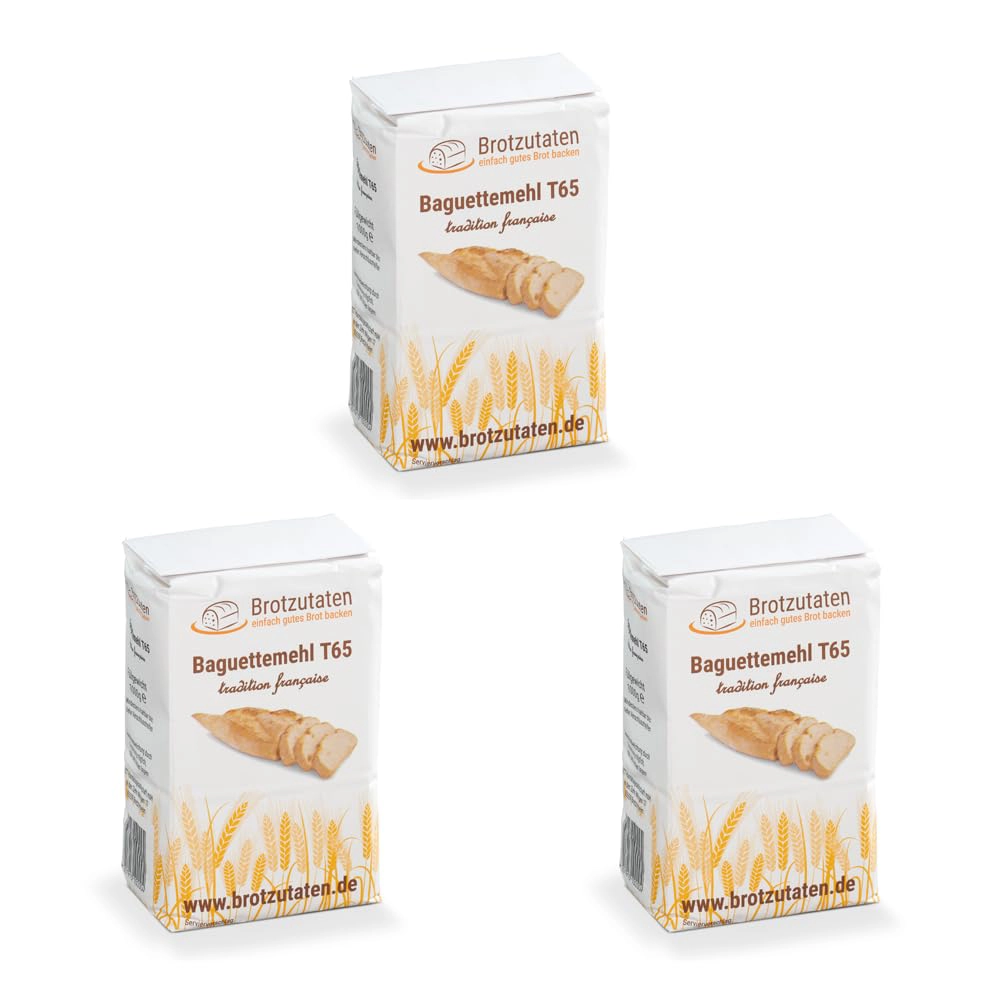 3 Packungan 1kg Baguettemehl von Brotzutaten