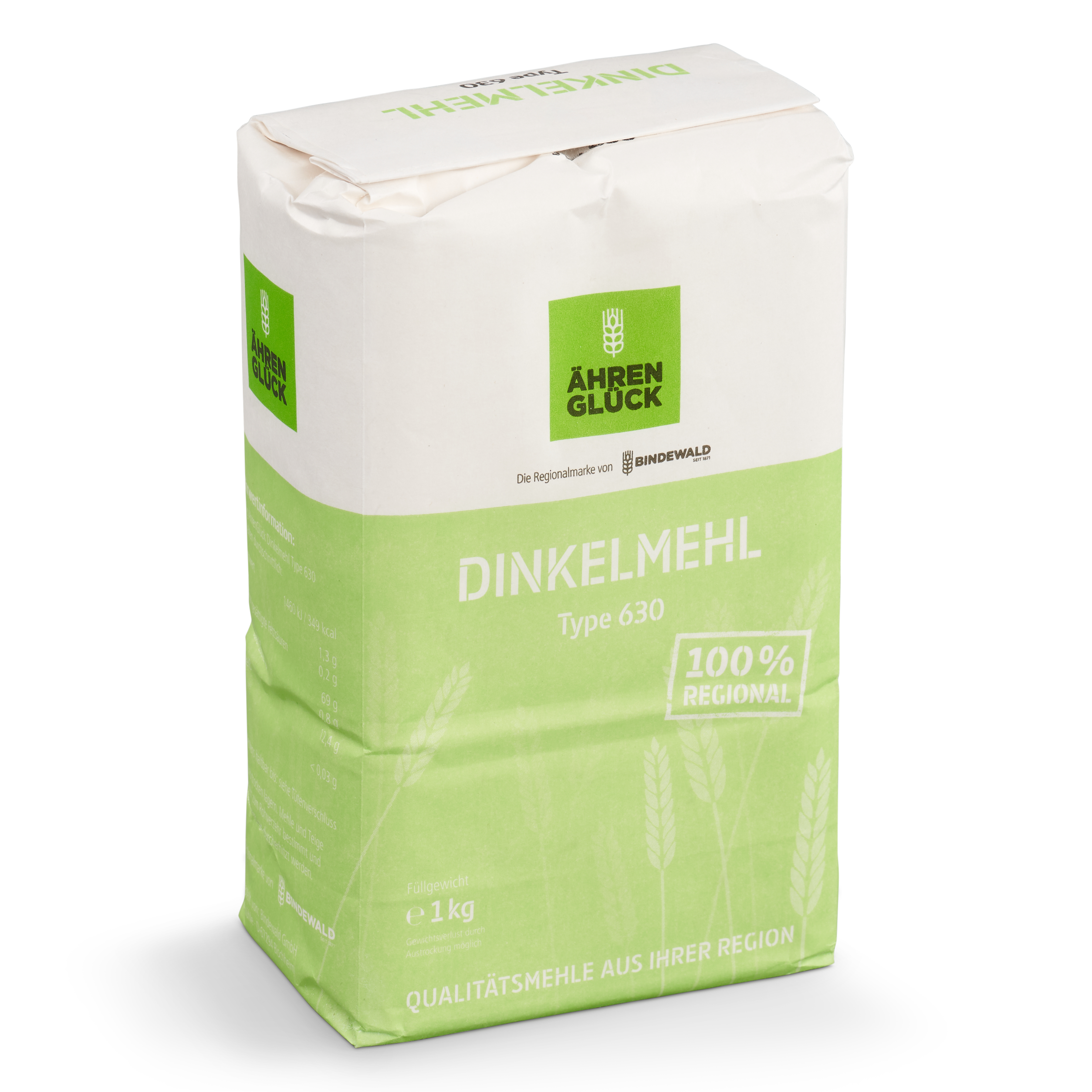 1kg Dinkelmehl Type 630 ÄhrenGlück, regional produziert, kurze Transportwege