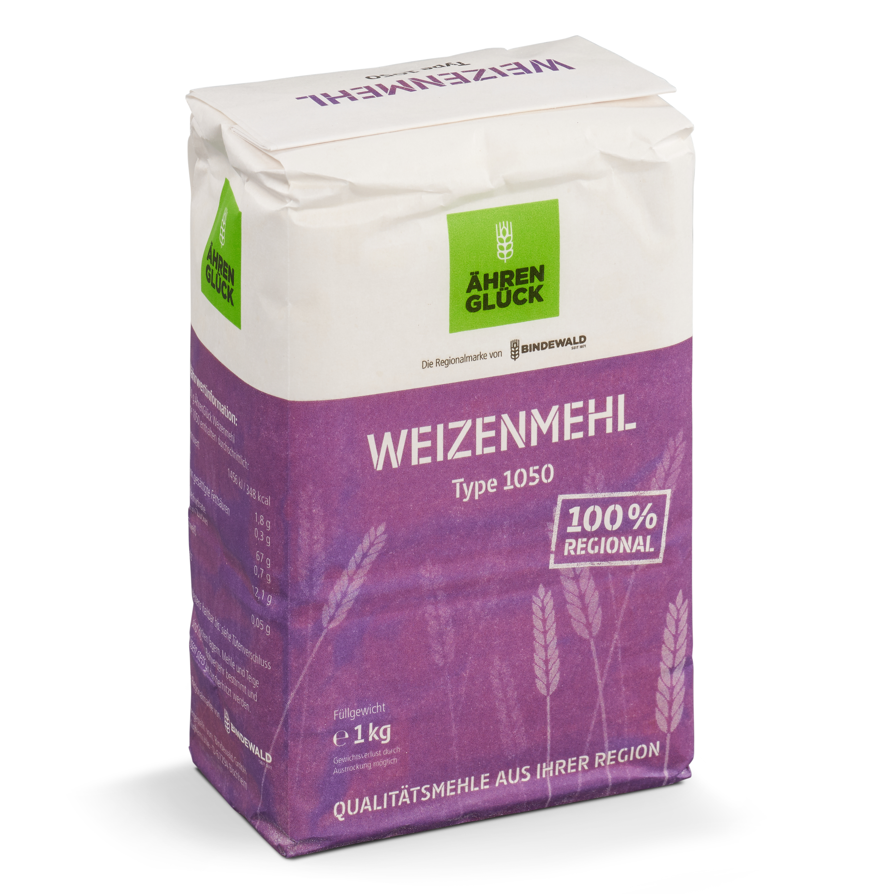1kg Weizenmehl Type 1050 ÄhrenGlück, regional produziert, kurze Transportwege