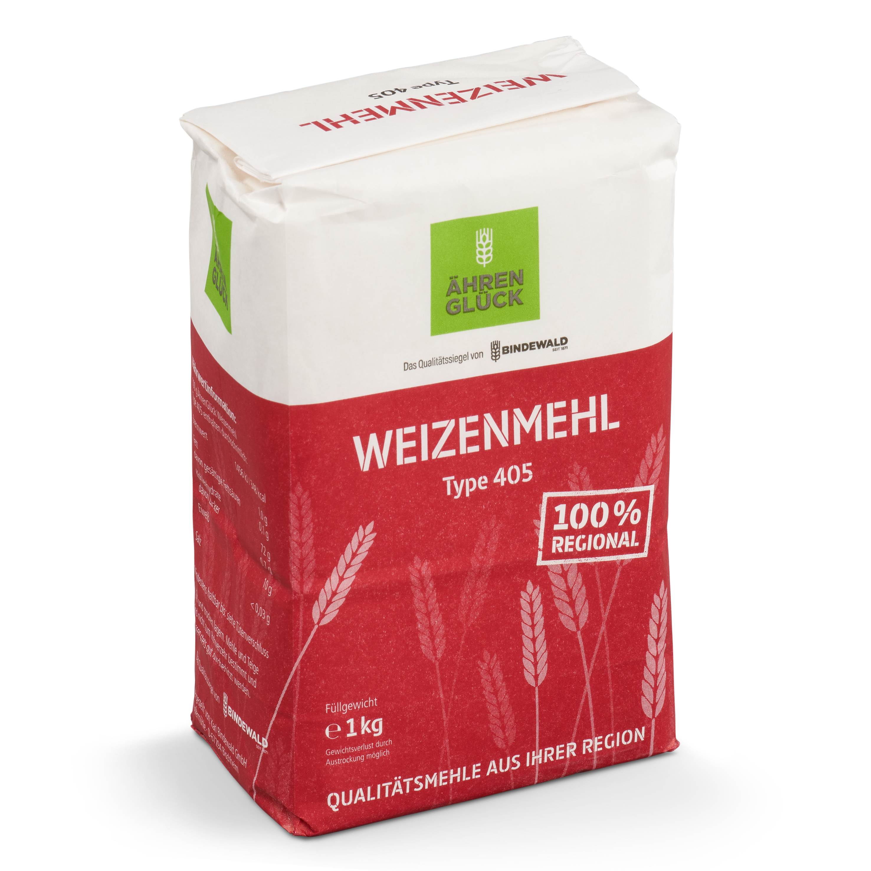 1kg Weizenmehl Type 405 ÄhrenGlück, regional produziert, kurze Transportwege